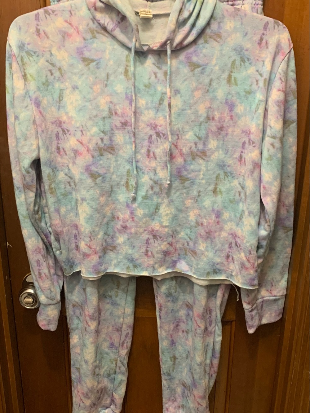 ELF Pastel Tie-Dye Loungewear Set in Light Blue and Lavender